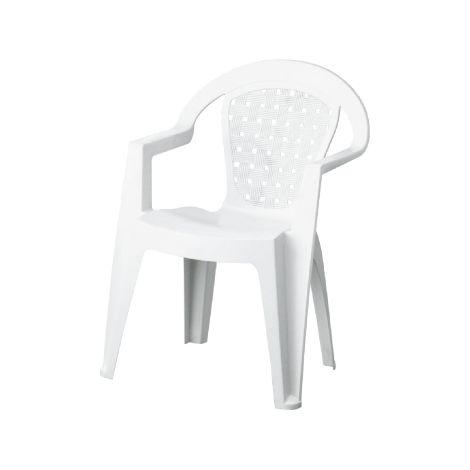 Fauteuil Norma antide'rapant en re'sine antichoc 56x45x80 cm blanc pour jardin exte'rieur