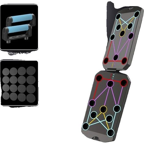 Pedana di supporto per flessioni, design portatile, allenamento mirato, nera (1/2)