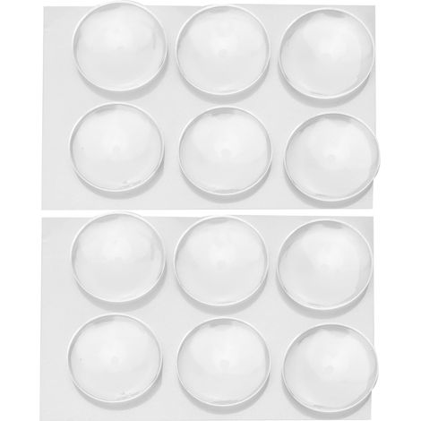 12 Butées de Porte Transparentes Rondes 40mm en PU Solide, Protège-Murs & Poignées Lot (1/5)