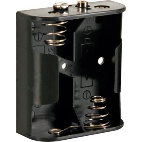 Conector de 2 pilas C (LR14), con contactos de presión (1/2)