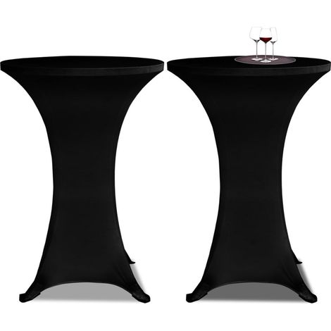 Mantel elástico negro Ø70cm 2 uds DEC022496