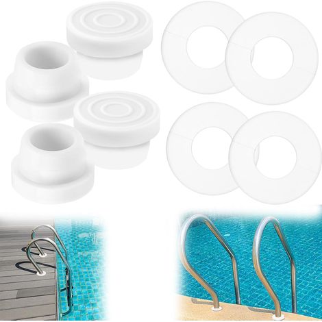 Pool Ladder Bumpers for Inground Rosace d'échelle Piscine, Bouchons intérieurs en Caoutchouc pour échelle Piscine écusson souterraine, Convient aux Tubes ID 4,8 cm (1/5)