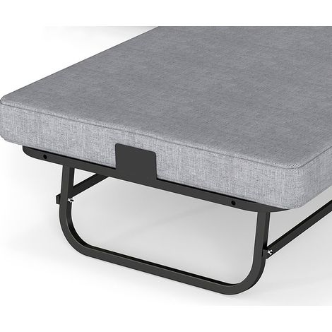 Lit Pliant 78 Pouces Tête de Lit Intégrée Port USB Mousse à Mémoire Charge Maximale 204 kg Sac de Rangement 4 Roulettes Freinées (1/5)