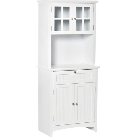 Mobile Dispensa Alto 4 Ante 1 Cassetto 68,6x40x164 cm in MDF Bianco