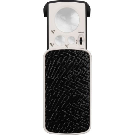 MINKUROW Lupa De Bolsillo Deslizante Con Iluminación Led - 30x 60x 90x Pequeña Lupa Portátil Multipotente Con Luz Negra Ideal Para Joyas, Diamantes, Monedas, Sellos (1/5)