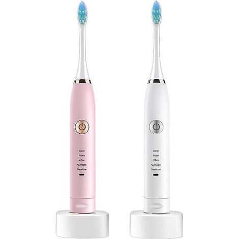 brosse Dents Lectrique Rechargeable Paire De Deux Rose Blanc Brosse Dents Lectrique Entirement Charge (1/4)