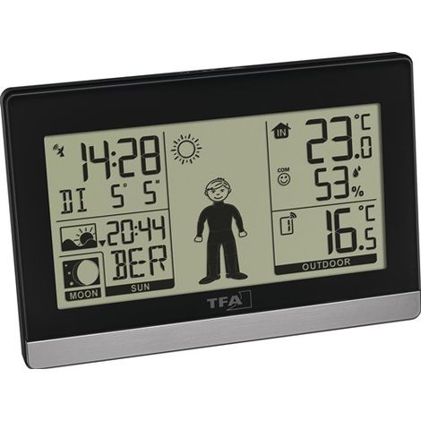 TFA Funkwetterstation Weather Boy H97xB145xT39mm schwarz/silber Ku.f.in.u.auß. - 35.1159.01 (1/3)