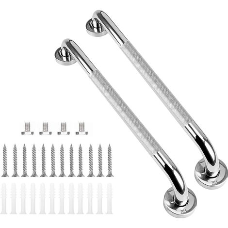 AIDUCHO 2 Pièces Poignée de Baignoire, 50 cm Antidérapante, Barre d'appui de Salle de Bain, Barre d'Appui en Acier Inox Murale, Poignée de Douche pour Personnes Âgées/Handicapées/Enfants/Enceinte