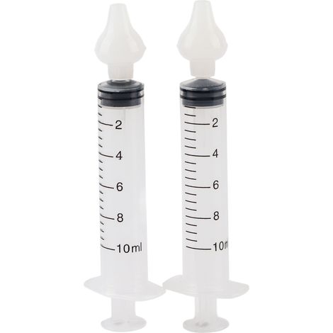 2 seringues nasales 10 ml en silicone pour bébé, dispositif d'irrigation et de rinçage nasal, nettoyant doux pour nez de nourrisson (1/5)