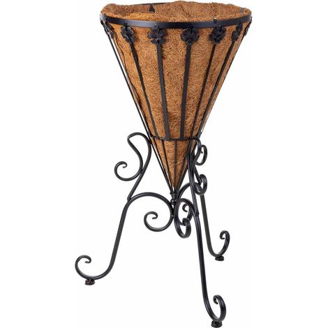 Soporte macetero negro, 42x37x61h cm (1/5)