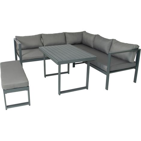 Gartenmöbelgarnitur in Dunkelgrau für 6 Personen bestehend aus Sofa und Bank MARBELLA (1/5)