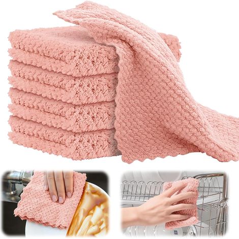 5 toallas de microfibra de terciopelo coral 1525 – antiadherentes – secas – rosas (1/5)