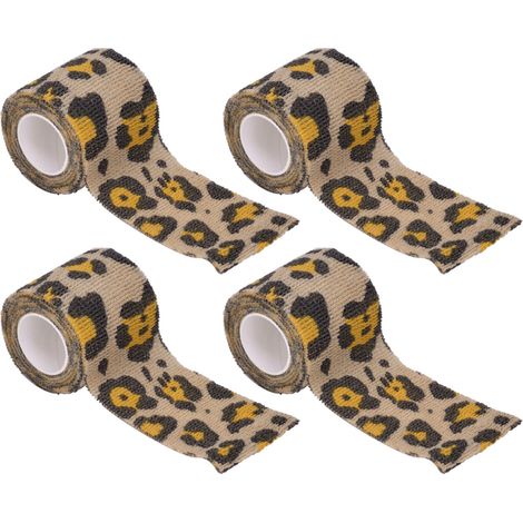 Nastro adesivo biadesivo per unghie, fantasia leopardata e floreale, largo 5 cm, in tessuto non tessuto, elastico, nastro protettivo per tatuaggi.