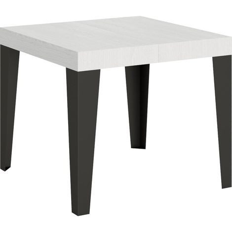 Tavolo Allungabile 90-246x90x77 cm Flame Bianco Frassino (1/4)