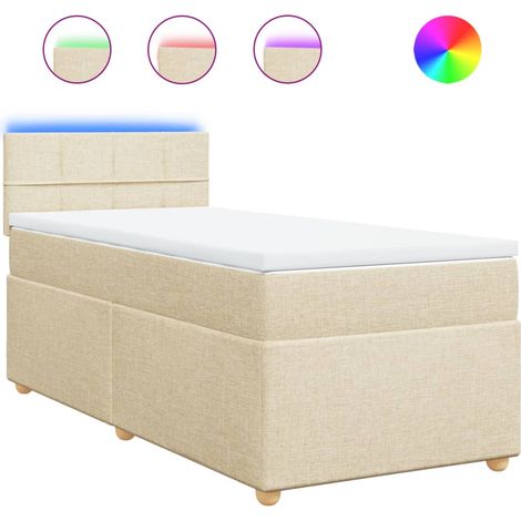 Maison Exclusive - Boxspringbett mit Matratze Creme 100x200 cm St