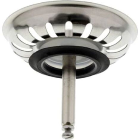 BLANCO 118150 Siebkörbchen Ø 81 mm, Hubstange Ø 8 x 50 mm, passend für Küchenspülen mit Excenterbetätigung 3,5 Zoll, 18 Schlitze