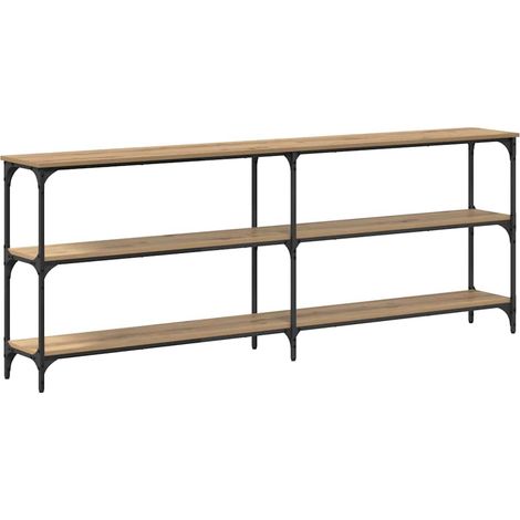Table console,Table d'appoint,Bout de canapé avec étagère chêne artisanal 200 x 29 x 75 cm CFW35964 (1/4)