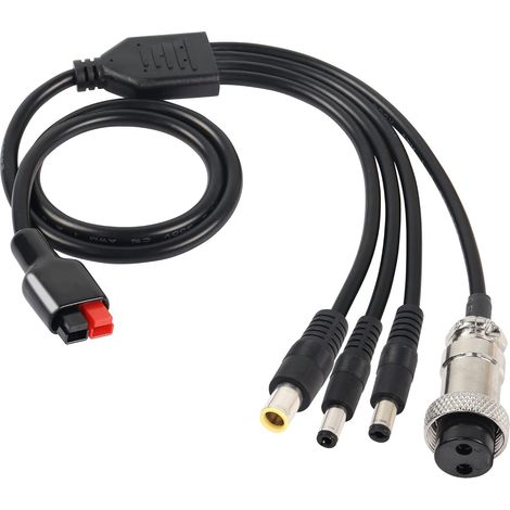 Connecteur de panneau solaire vers prise aéronautique DC GX16 2 broches 1 à 4 connecteurs solaires ADS 45 A vers DC7909 DC5521 DC5525 GX16-2P 65 cm (1/5)