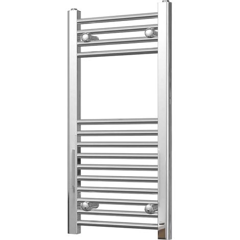 Zennor - Chrome Heated Towel Rail - H800mm x W400mm - Straight (1/3)