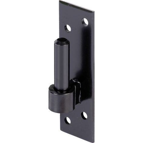 Gond de porte sur platine avec crochet DI – Laqué noir – Fixation solide pour volets et portails – 130 x 40 mm – Fabrication allemande –