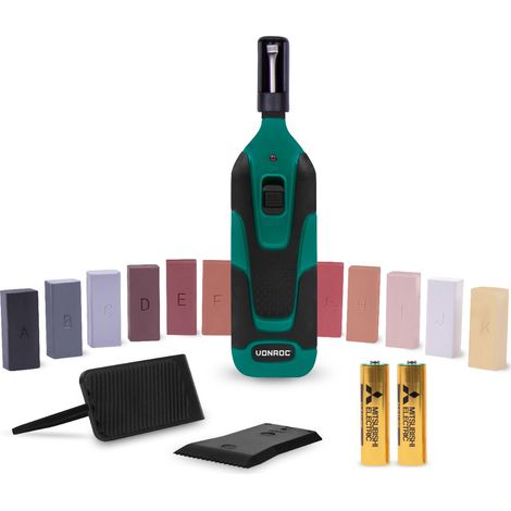 Vonroc – Kit de réparation stratifié et bois – 11 couleurs mélangeables – Piles incluses – Pour sols et meubles en bois