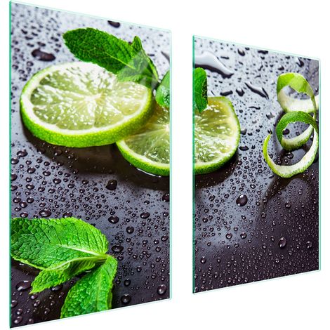 GLASSCHUTZPLATTE FÜR KÜCHE 65x52 LIMETTE (1/5)
