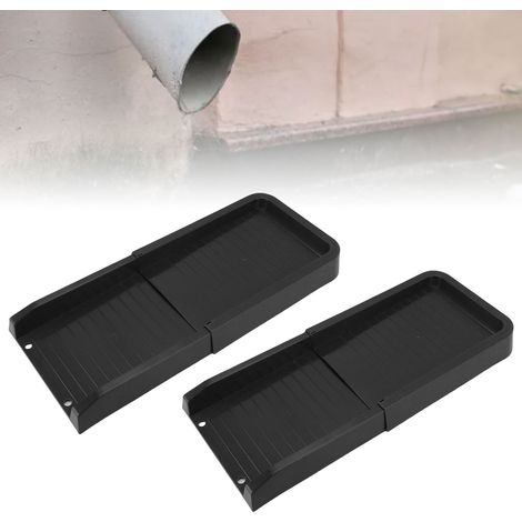 Extensión de canalón de PP resistente a la intemperie, tejas para exteriores, color negro, paquete de 2 (1/5)