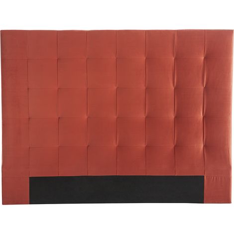 Testata letto capitonné effetto velluto terracotta 160 cm HALCIONA