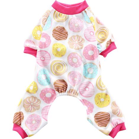 Pyjama Pour Chien En Coton Doux Rose Vêtement De Nuit À Quatre Pattes Pour Animaux De Compagnie 1 Pièce (1/5)