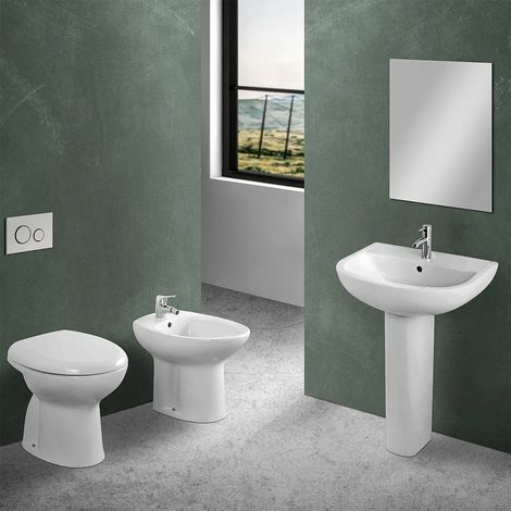 Sanitari tradizionali scarico a terra per bagno completo e lavabo con colonna Clara (1/5)