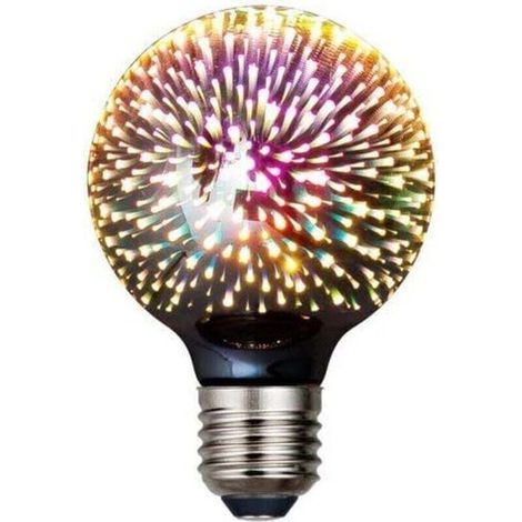lot d'ampoules LED Edison vintage, G20 3 W, ampoule à filament 3D colorée, 300 lumens, 2700 K (blanc chaud), ampoule décorative, base moyenne E27 (1/4)