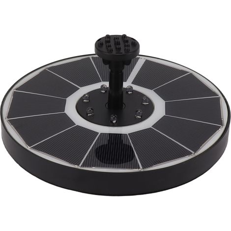 Fontaine solaire à 8 buses 3,5 W 900 mAh, colorée et efficace, idéale pour les bains d'oiseaux dans le jardin (buse noire incluse). (1/5)