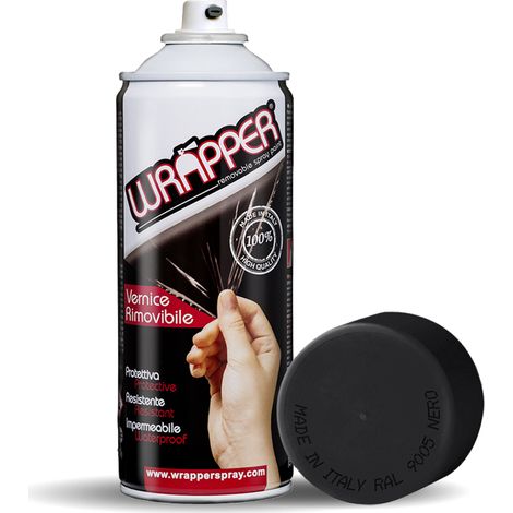 Wrapper, pellicola spray rimovibile, 400 ml - Nero opaco - Ral 9005