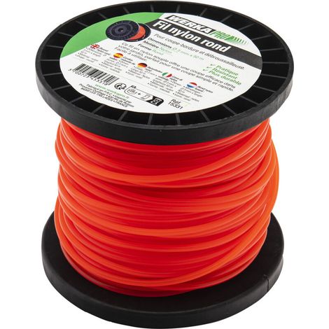 50 m lange, runde Nylonschnur, 2,7 mm Durchmesser – Für Freischneider geeignet – Sauberer, splitterfreier Schnitt – Orangefarbene Schnur für den Gartenbereich (1/4)