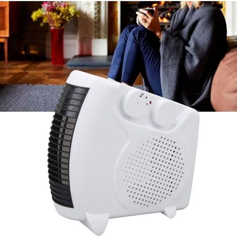 Portable fan heater. Fast heating. Adjustable temperature. Mini heater for home and office. AC (1/5)