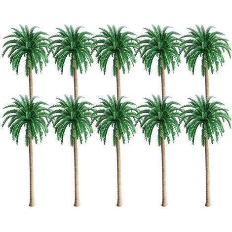 10 Pièces Modèle Cocotier Palmier Arbre du Modèle de Paysage, Un paysage verdoyant paysage modèle Palm arbres Scenery, Cocotier Palmier Miniature Plante Pots Bonsaï Artisanat Mini Paysage Paysage (1/4)