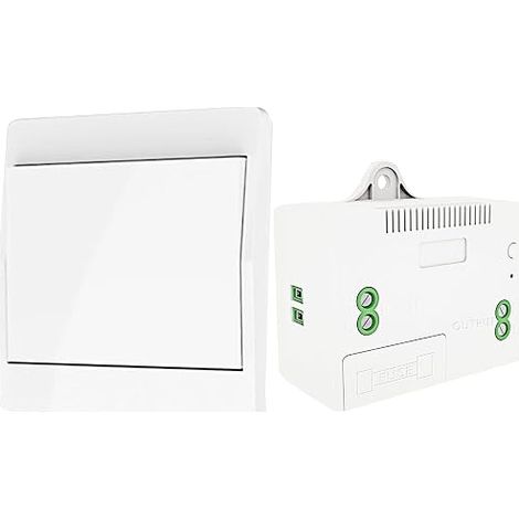 Interruttore della luce cinetico wireless DieseRC con interruttore di sicurezza a radiofrequenza e ricevitore a relè da 1000 W con fusibile, senza batteria, interruttore autogenerante (1 via, 1 pulsan (1/5)