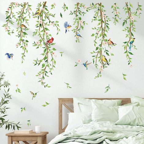 Stickers Muraux Verts Vigne Autocollant Mural Feuilles Plantes (1/5)