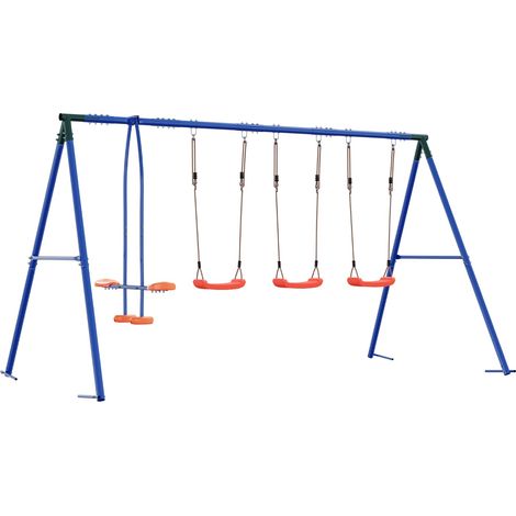 Outdoor Schaukelset Mehrfarbig Stahl und PE vidaXL