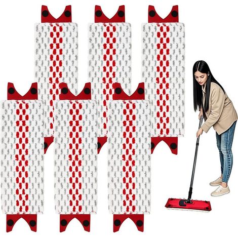 6-teiliges Nachfüllpack für Vileda UltraMax Wischmoppköpfe, für Vileda Mikrofaser-Wischmopp-Set, kompatibel mit Vileda Ultramax, ideal zum Entfernen von Schmutz von Hartböden und zur Sauberhaltung (36 (1/5)