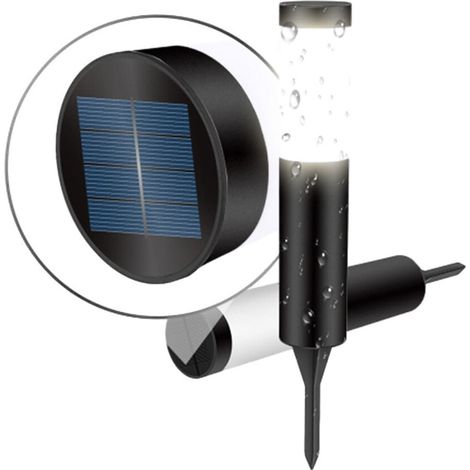 Lampada solare da giardino a pavimento – Luce LED da esterno in plastica nera