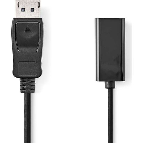 Cable displayport displayport macho salida hdmi 4k30hz niquelado 020 m redondo pvc negro caja