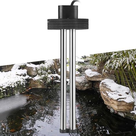 Chauffage de Bassin Extérieur 150W 300W 600W Chauffage d'Aquarium pour Petits Bassins, Pond, Dégivreur de Bassin avec Long Câble et Mousse Flottante (600W) (1/4)