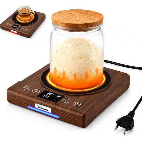 Chauffe-pâte à levre comme chauffe-café, plaque chauffante pour pâte à levre avec thermostat et minuterie 24 h, plaque chauffante pour pâtes sure avec écran tactile, accessoires pour la cuisson (1/5)