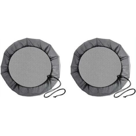 QORVA-(Diamètre 80 cm) Filet de Baril de Pluie, 2 Pièces Filet de Protection avec Cordon de Serrage, Couverture Anti-Moustique & Animaux pour Récupérateur deau de Pluie (1/4)