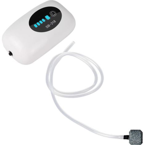 ompe à Air pour Aquarium USB Rechargeable, Ultra Silencieuse2600mah, Débit 3l/min, Plastique, pour Bassin à Poissons et Plantes Aquatiques (1/5)