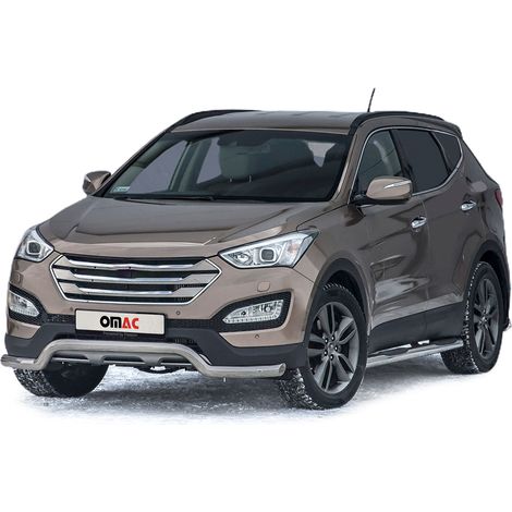Pare-Buffle Avant Pour Hyundai Santa Fe 2012-2018 Acier Argent (1/5)