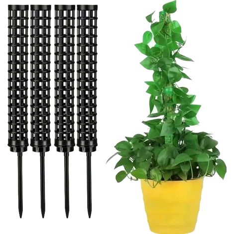 4 PCS MOSS ROD PLANT PAEY, Monstera Trellis, treillis aide pour les plantes intérieures, pour plantation du soutien de la plante Ivy, noir (1/5)