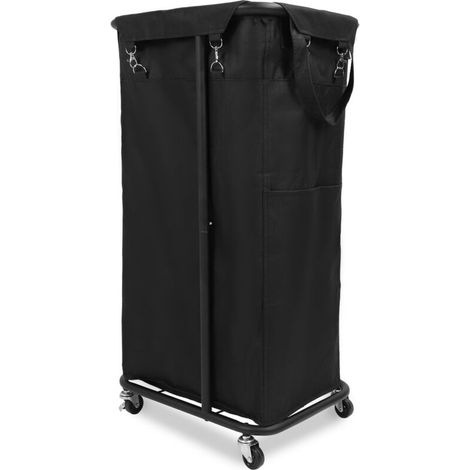Grand Panier à Linge, Panier à Vêtements Roulant, Organisateur de Rangement de Jouets pour la Maison (noir) (1/5)