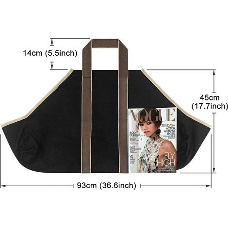 Toile Sac À Bûche Cheminée Sac De Rangement Pour Le Bois De Chauffage Grande Capacité Porte-Bûches De Plein Air En Ciré (1/5)